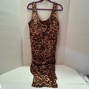 Women’s Ruched Leopard Print Tank Dress, Sofia Vergara, Size XXL (Size20).
